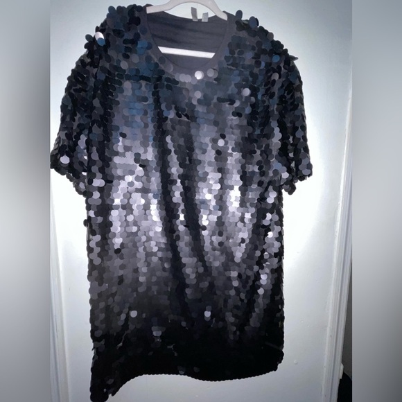 - ASOS Plus size  Pullover Black Sequin Top - Picture 2 of 7